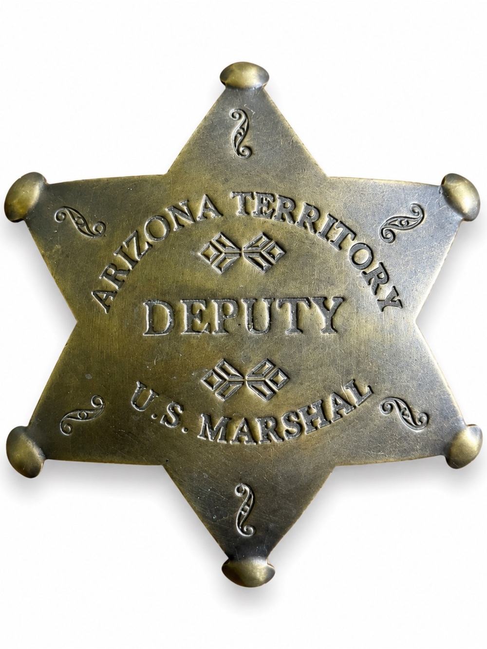 NEW Western Star Brass Badge Arizona Territory Deputy U.S. Marshal